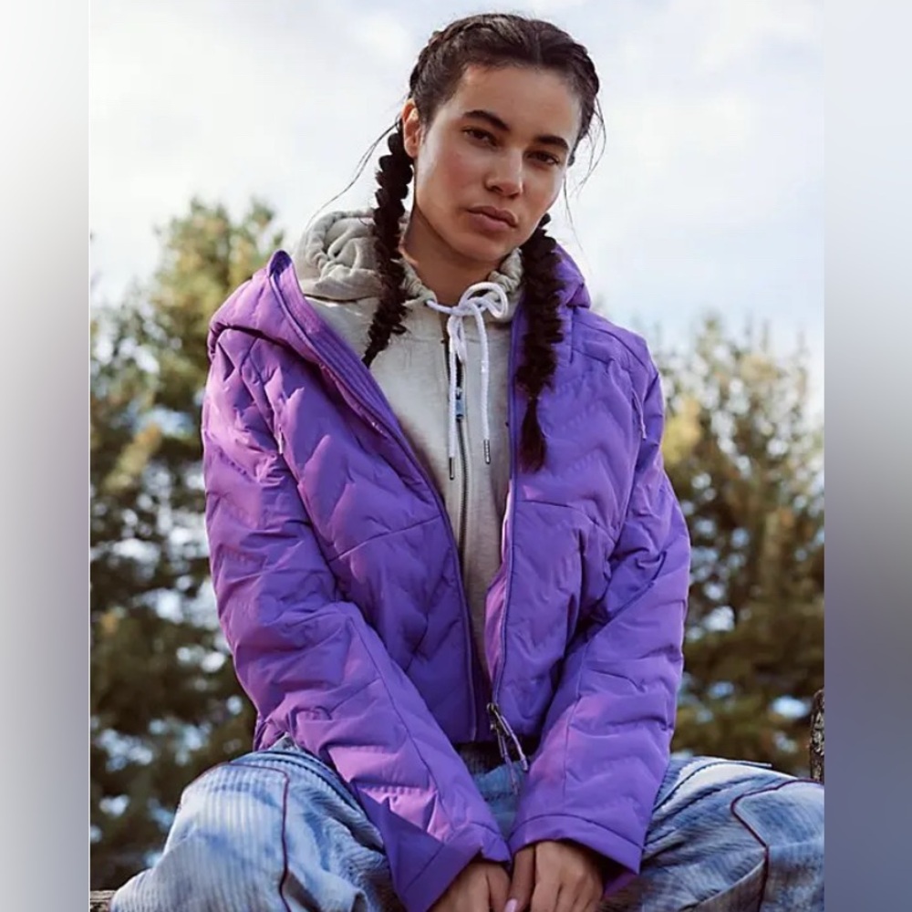 Free People Gettin Lost Packable Puffer. NWT. Red violet - Picture 2 of 6